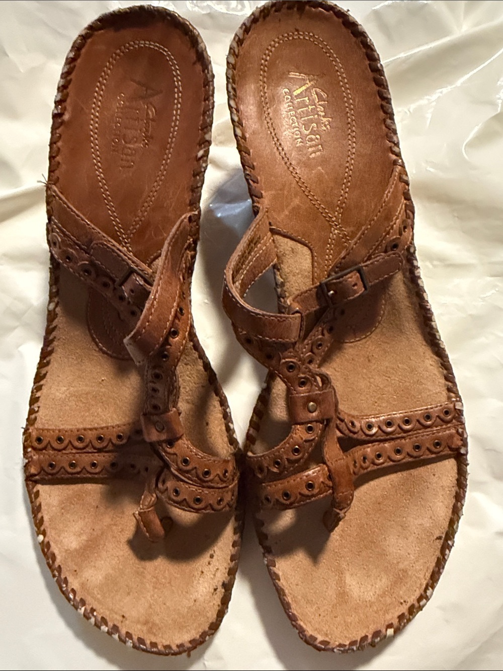 Clarks sandals brown leather